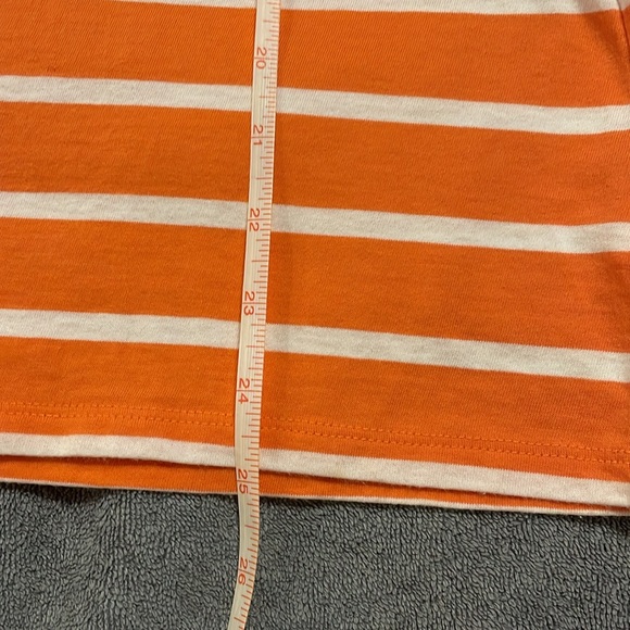 SET of 3 Talbots Tee, Women’s L, scalloped neck: Orange Black White striped - Picture 10 of 10